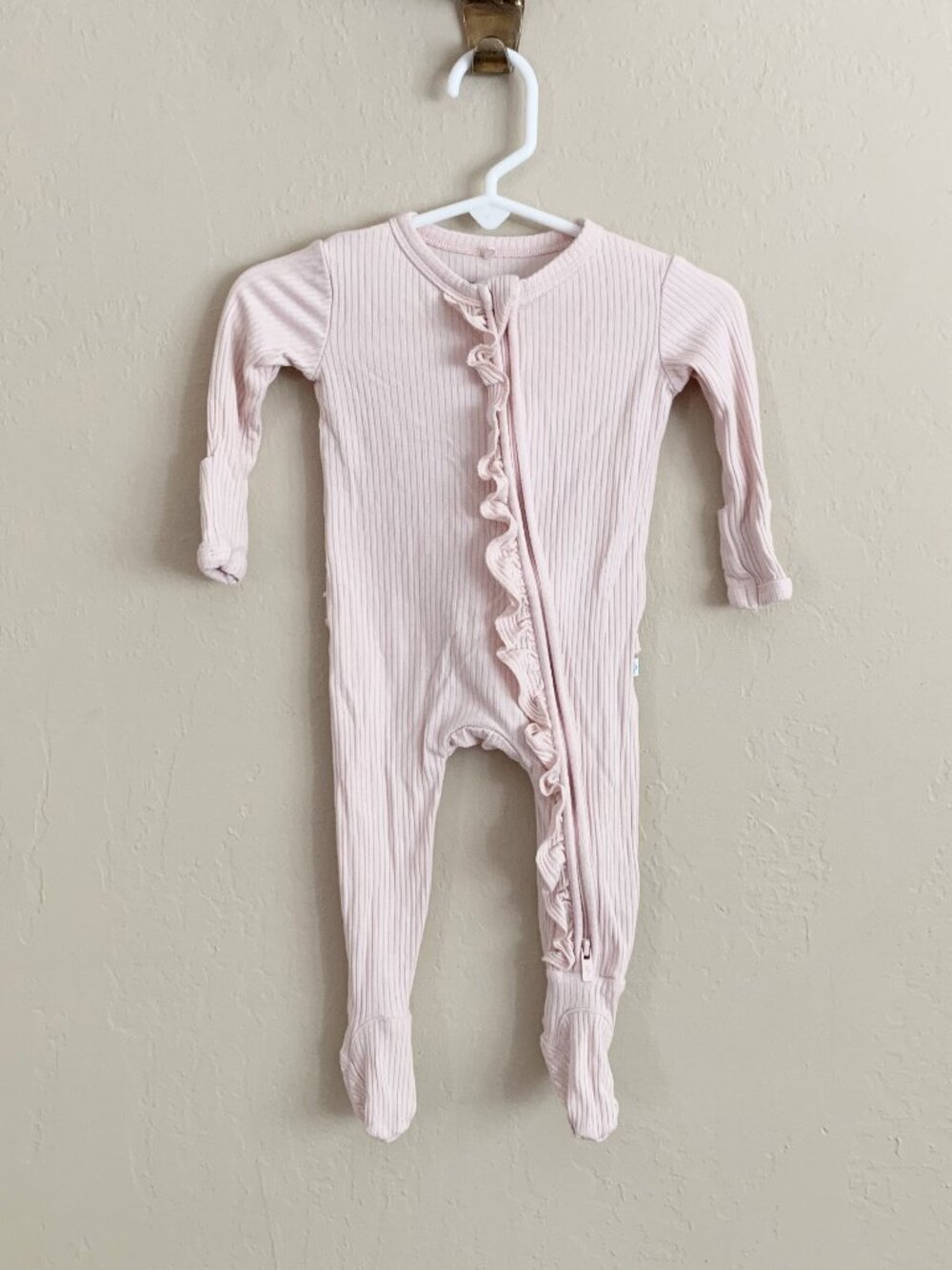 Posh Peanut Pink Ruffled Footie Sleeper • 0-3 Months